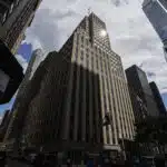 1740 Broadway in Manhattan, which was sold to Yellowstone Real Estate Investments for $185 million in April, a decade after Blackstone paid $600 million for it, on May 29, 2024. (Hiroko Masuike/The New York Times)