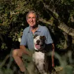 Dr. David Roos, a retired veterinarian, with his dog, Chester, in Los Altos, Calif., June 4, 2024. (Mike Kai Chen/The New York Times)