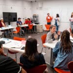 Claire Beresford teaches basic English and civics classes to recent arrivals to the United States
