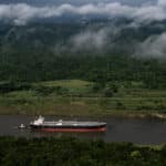 Ships crossing the Panama Canal, on July 10, 2024. (Federico Rios/The New York Times)